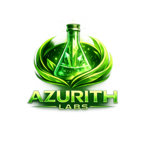 glowing green logo of azurith labs